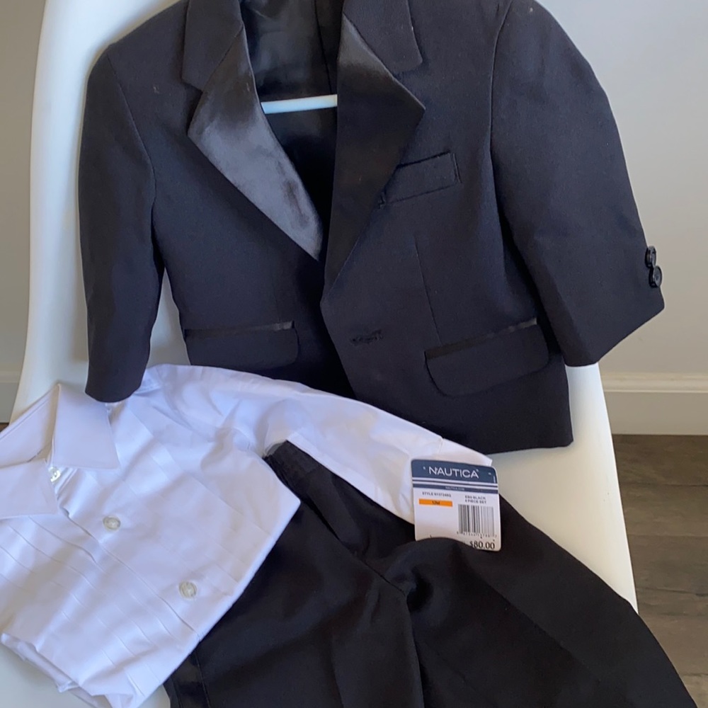 Nautica baby black suit set